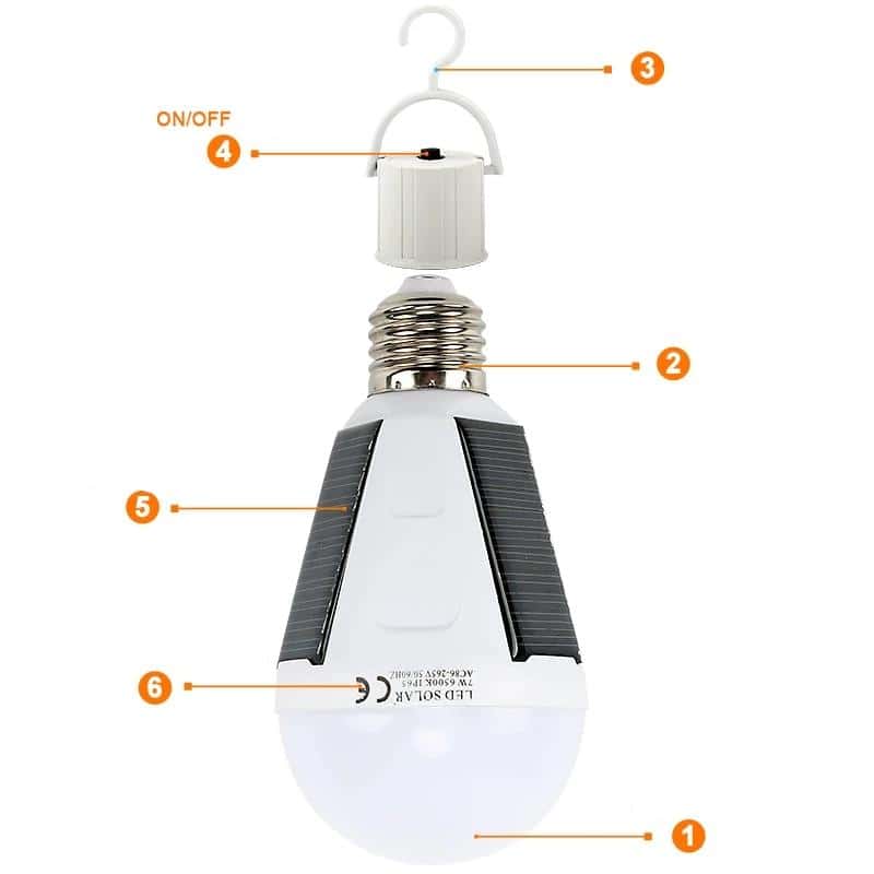Glödlampa Solcell Hängande "Trippel Panel" - Bild 4