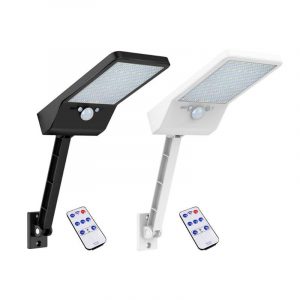Lampadaire Solaire Noir/Blanc Avec Télécomande