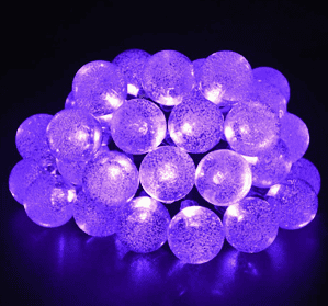 Guirlande Solaire Led Violette 30 Boule À Bulle