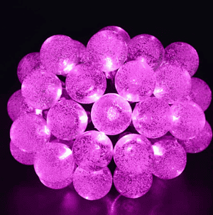Guirlande Solaire Led Rose 30 Boule À Bulle