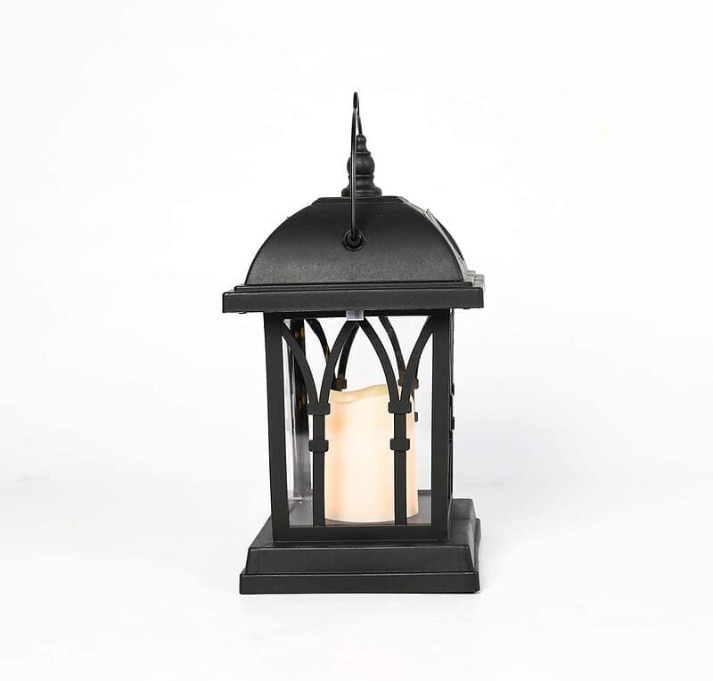 Lanterne Solaire Jardin Décoratives Noir Mat Avec Bougie Led – Image 9