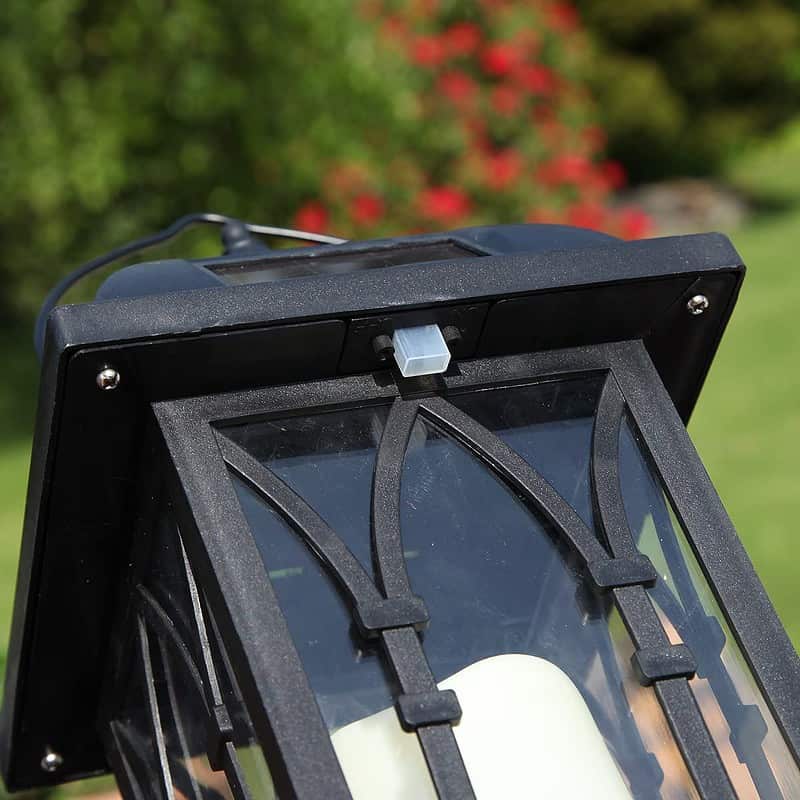 Lanterne Solaire Jardin Décoratives Noir Mat Avec Bougie Led – Image 8