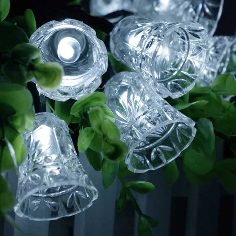 Guirlande Solaire 20 Cloche De Noel Blanche