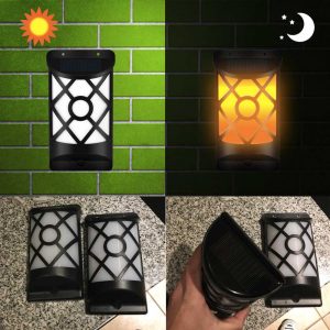 Applique Murale Solaire Double Lampe Enflammé