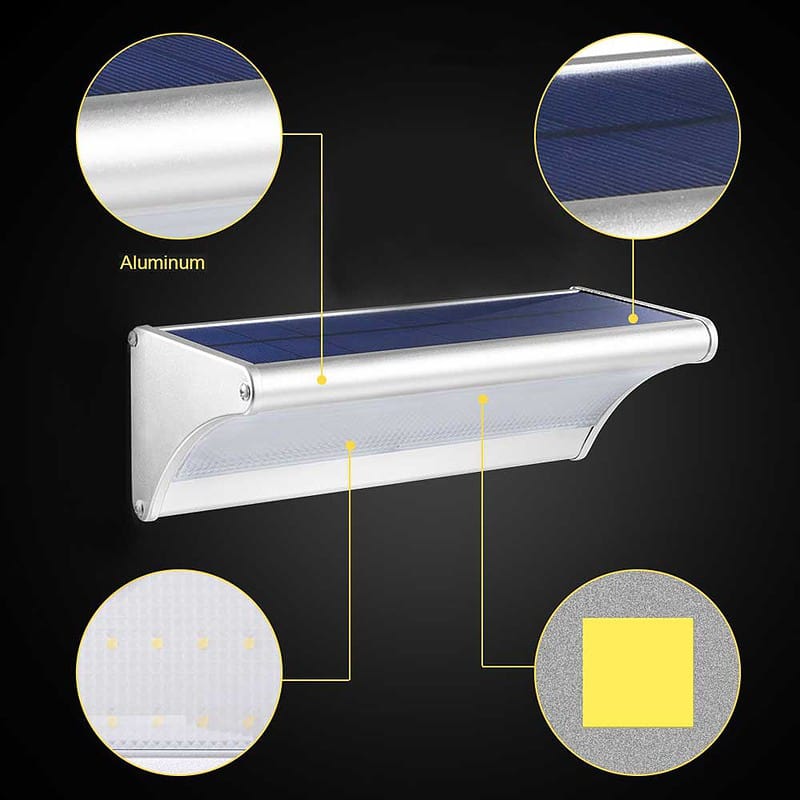 Applique Murale Solaire Lampe 48 Led En Aluminium – Image 4