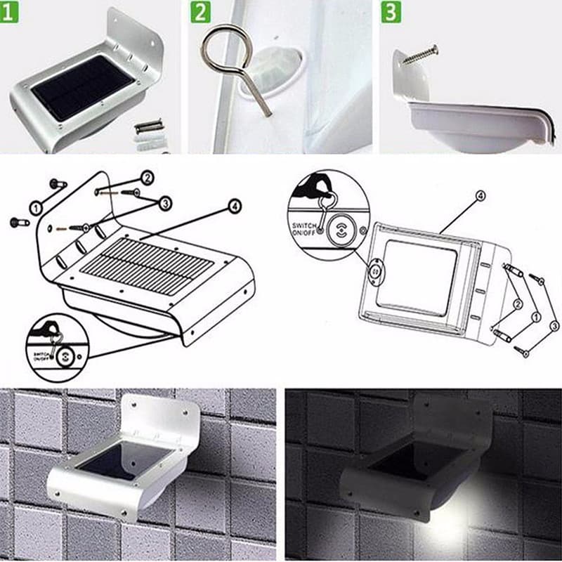 Applique Murale Solaire Lampe En Alu – Image 6