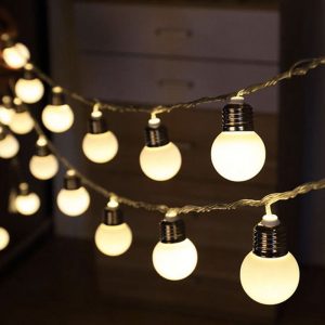 Guirlande Solaire Ampoule 10 Ampoules De Feston Blanche