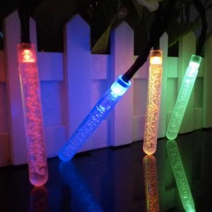Guirlande Solaire "Tube Led À Bulle Multicolore"