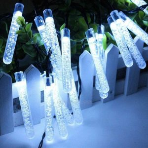 Guirlande Solaire Tube Led À Bulle Blanche