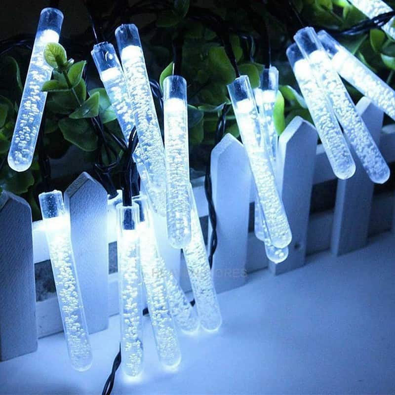 Guirlande Solaire Tube Led À Bulle Blanche