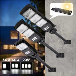 Lampadaire Solaire Triple Spot Led 30/60/90 Watt