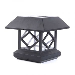 Lampe Solaire Jardin "Chapeau De Pilier Carré" Noire
