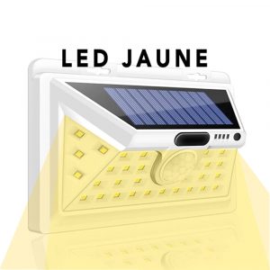 Applique Murale Solaire Extérieure Blanche Led Jaune
