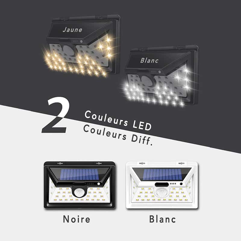 Applique Murale Solaire Noire Led Jaune – Image 3