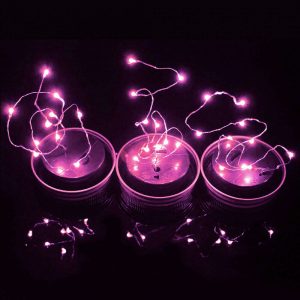 Bocal Lumineux Solaire 10 Led Rose, Vert, Rouge