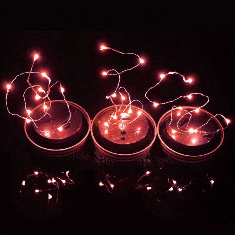 Bocal Lumineux Solaire 10 Led Rose, Vert, Rouge – Image 9