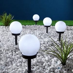 Boule Lumineuse Solaire Jardin Blanche "White Ball" (4Pcs)