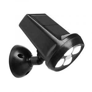 Lampe Solaire Jardin "Projecteur 4 Led Noire"