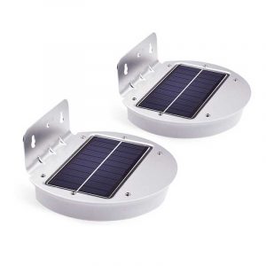 Lampe Solaire Jardin Ronde Blanche 28 Led (2Pcs)