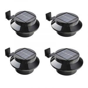 Lampe Solaire Jardin Ronde Noire (4Pcs)