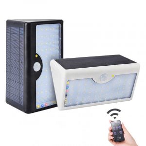 Applique Murale Solaire Blanche 60 Led (Télécommande)