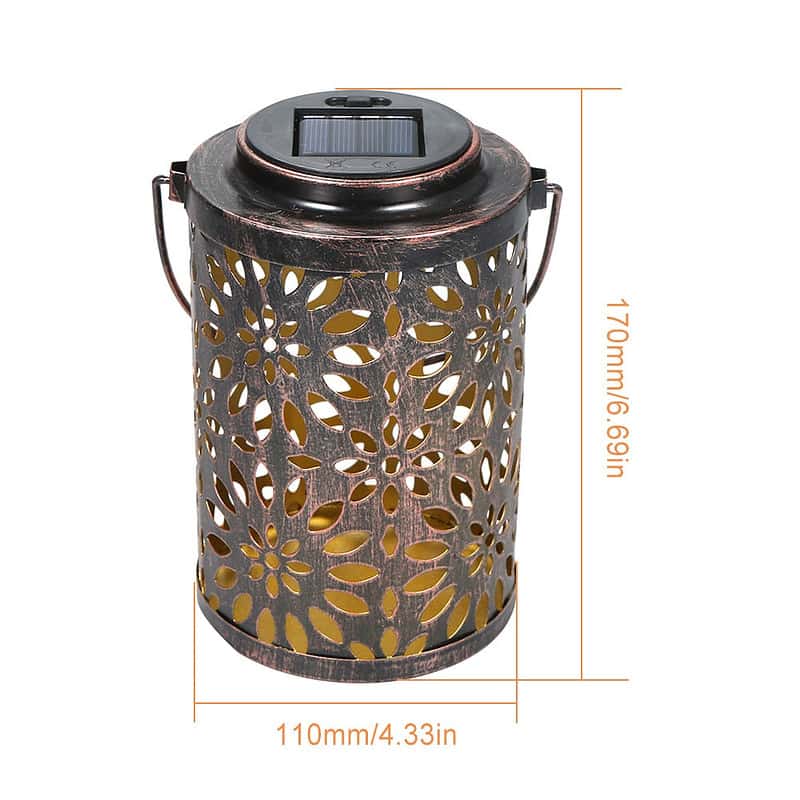 Lanterne Solaire "Design Évidé Fleurie" – Image 3