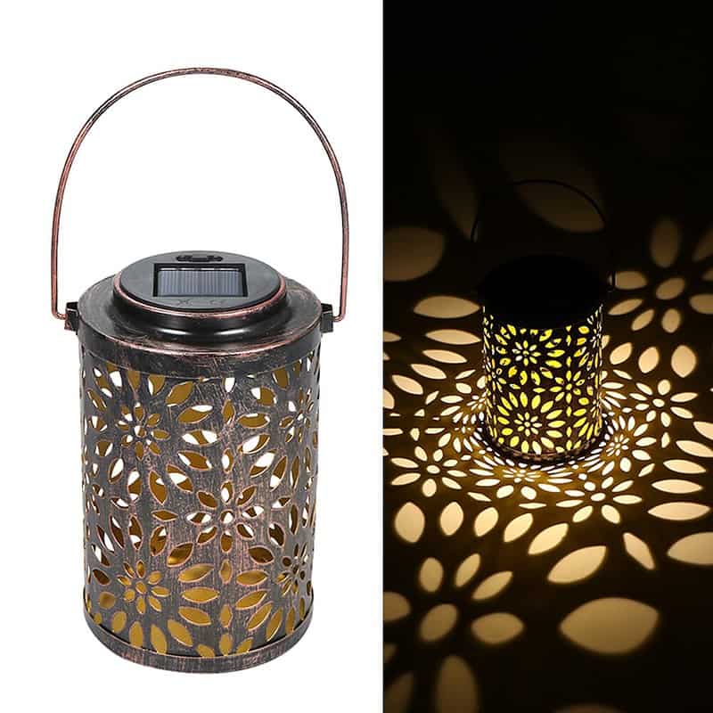 Lanterne Solaire "Design Évidé Fleurie" – Image 2