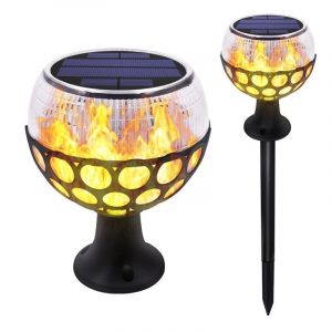 Balise Solaire Extérieur "Boule De Flamme 96 Led" (2En1)