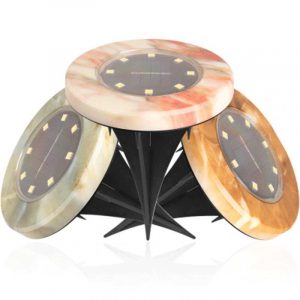 Balise Solaire Extérieure "Piquet Imitation Marbre" (4Pcs)