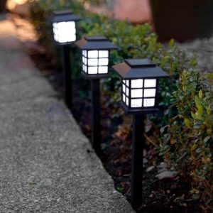 Balise Solaire Jardin Rétro Noire