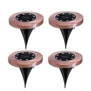 Balise Solaire Extérieure "Piquet Jardin Couleur Cuivre" 8 Led (Inox)