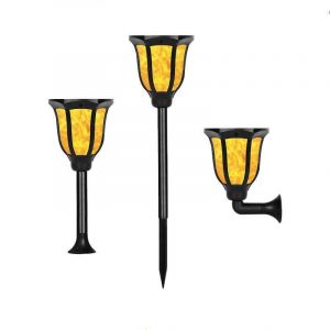 Lampe Solaire Jardin "Flamme Rétro En 3 Style" (2Pcs)