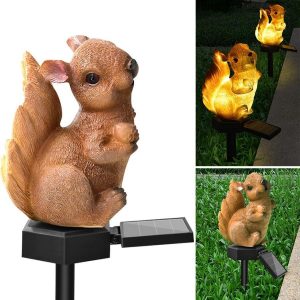 Animaux Solaire "Piquet Écureuil Brun"