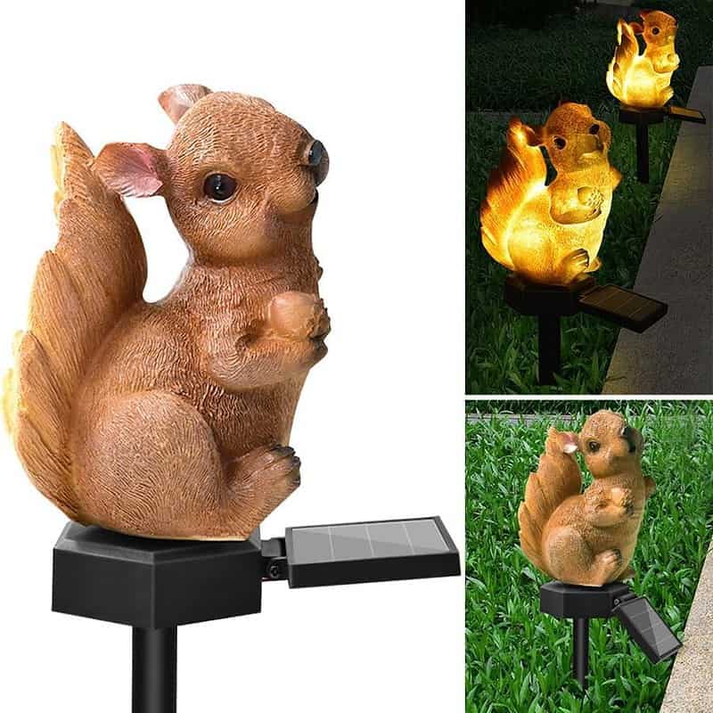 Animaux Solaire "Piquet Écureuil Brun"