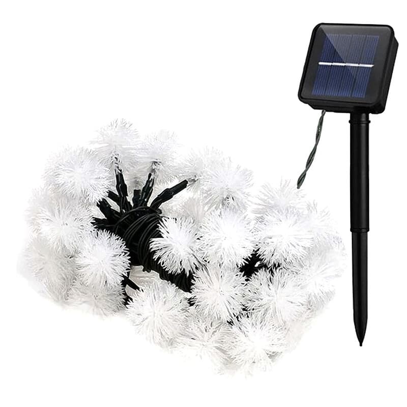 Guirlande Solaire Boule De Neige Blanche – Image 2