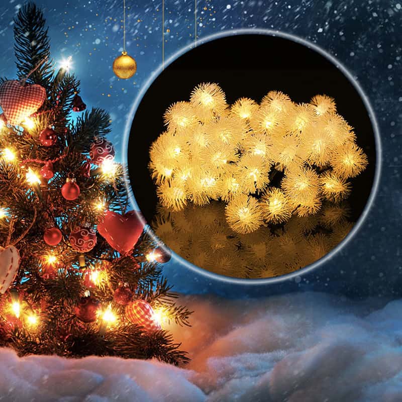 Guirlande Solaire Boule De Neige Jaune – Image 5