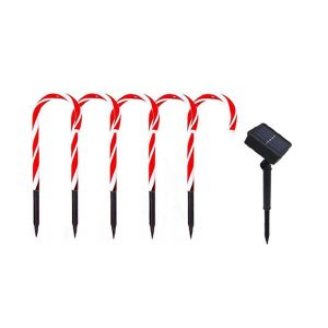Guirlande Solaire "Sucre D'Orge Lumineux Rouge/Blanc"