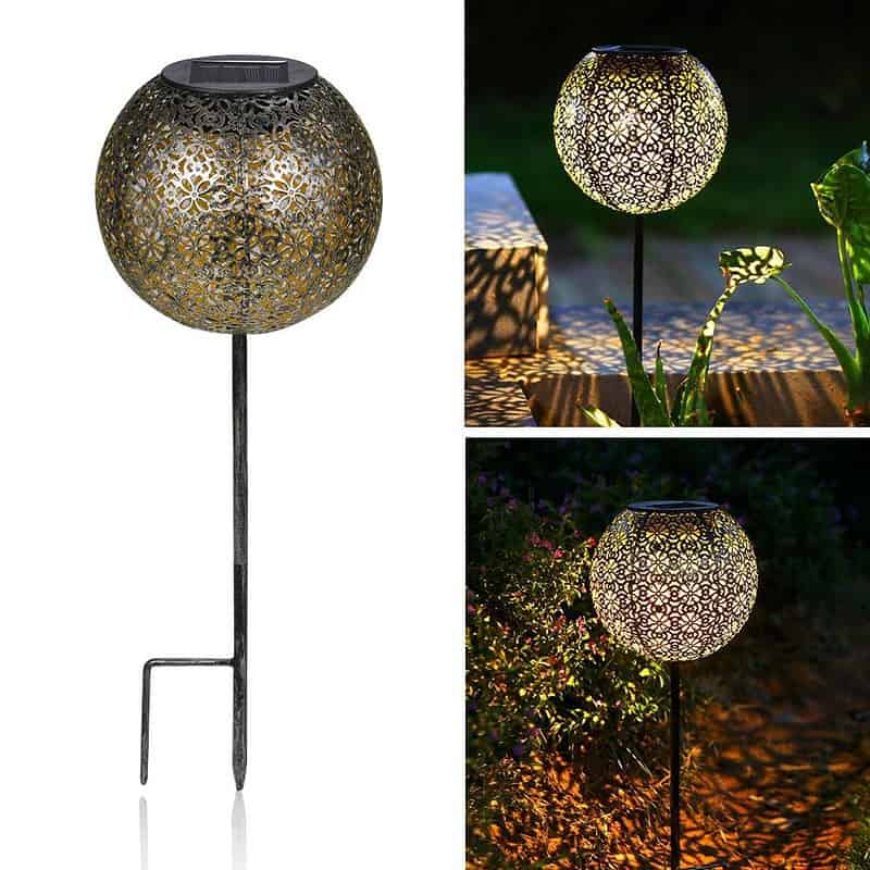Lampe Solaire Piquet "Boule De Bronze Lumineux"
