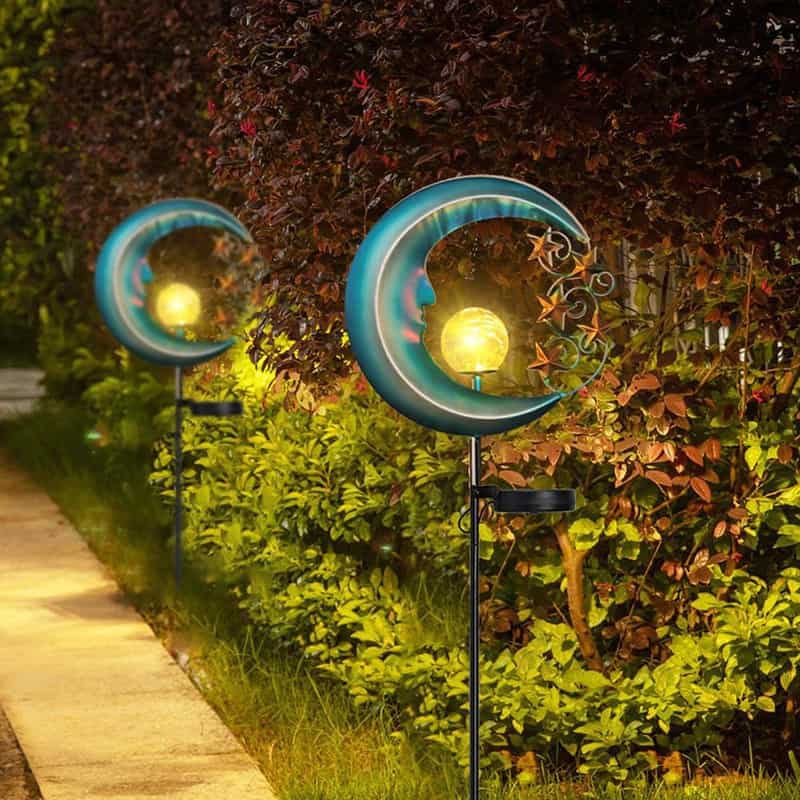 Lampe Solaire Jardin "Lune Bleue Étoilée"