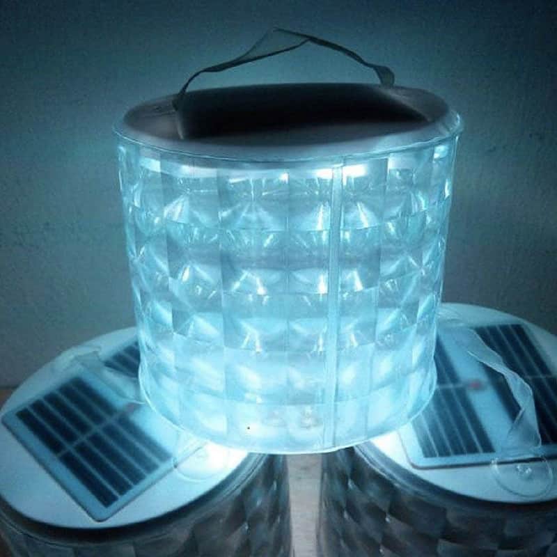 Lampe Solaire Camping Gonflable Vitre Opaque Multicolore – Image 4