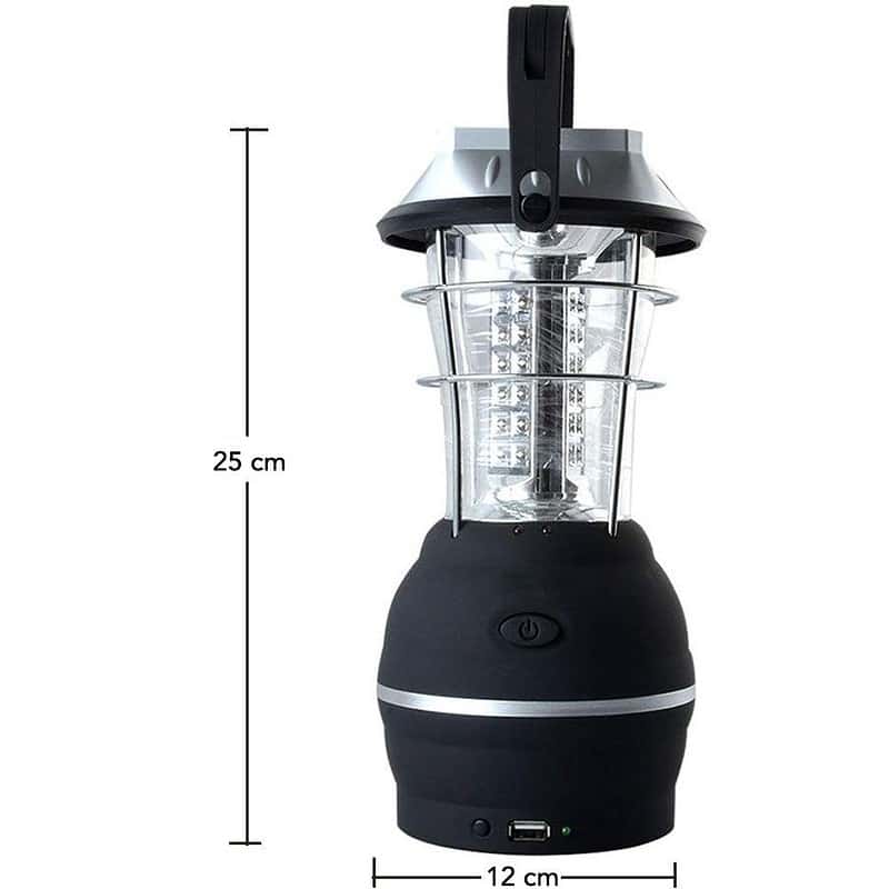 Lampe Solaire Camping Noir Argentée – Image 4
