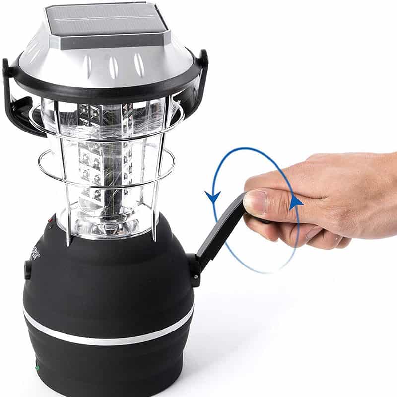 Lampe Solaire Camping Noir Argentée – Image 6