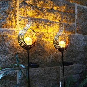 Piquet Solaire Jardin "Lune Et Flamme"