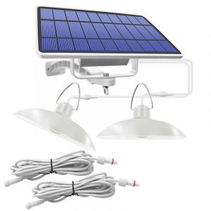 Lampe Solaire Jardin "Double Lustre Blanc"