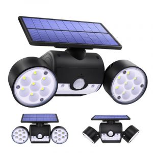 Lampe Solaire Jardin Spot Double Avec Détecteur (30Led)