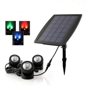 Lampe Solaire Jardin Puissante Pour Plantes (3 Spot 18Led)