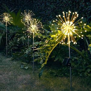 Piquet Solaire Jardin Feu D'Artifice Jaune