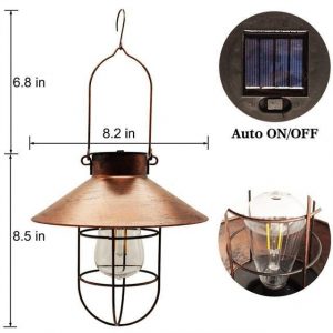 Lanterne Solaire De Jardin À Suspendre "Design Cuivre"