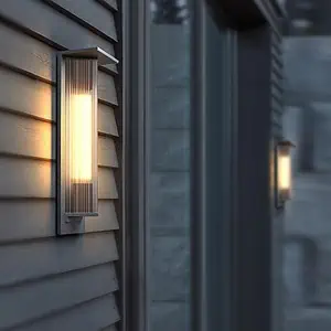 Lampe Solaire Design Applique De Luxe Pour Terrasse (Alu)