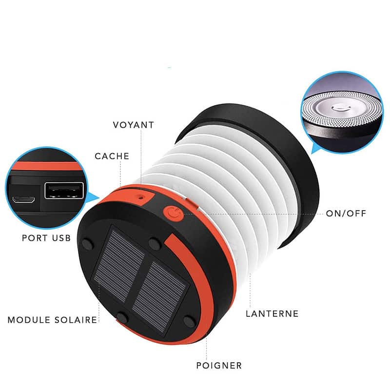 Lampe Solaire Camping Brilex Pliable (Usb) – Image 5